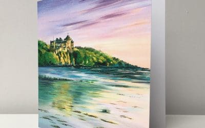 Greetings Card Ayrshire Castles Culzean & Purple Clouds