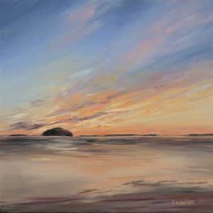Original Framed Colourful Ailsa Craig