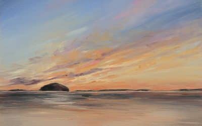 Original Framed Colourful Ailsa Craig