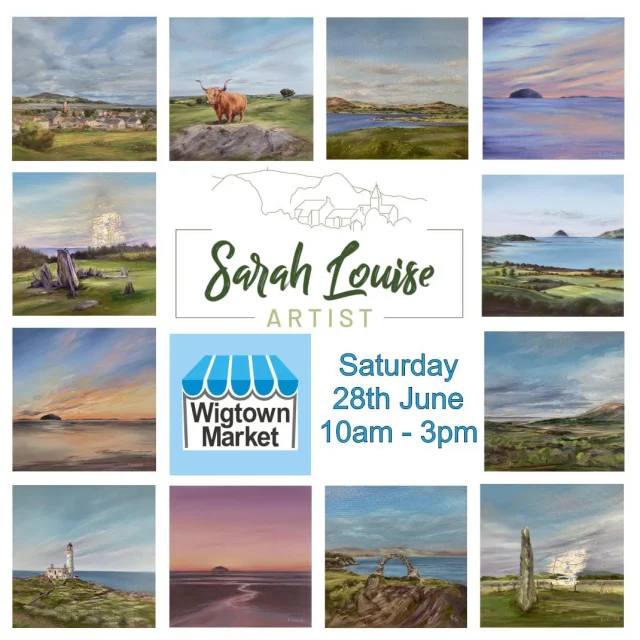 I’ll be trading at The Wigtown Market this Saturday by the Market Cross in the centre of Wigtown with a range of prints, cards and gifts of views across Ayrshire and Galloway.

#marketstall #dumfriesandgalloway VisitScotland DG Markets #landscapepaintings